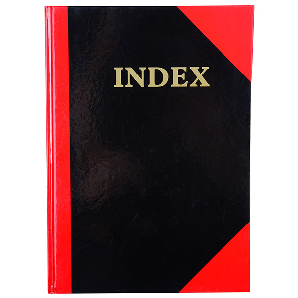 Notebook Cumberland Red & Black Gloss A4 100 Leaf (200pg) Indexed A-Z (FS)