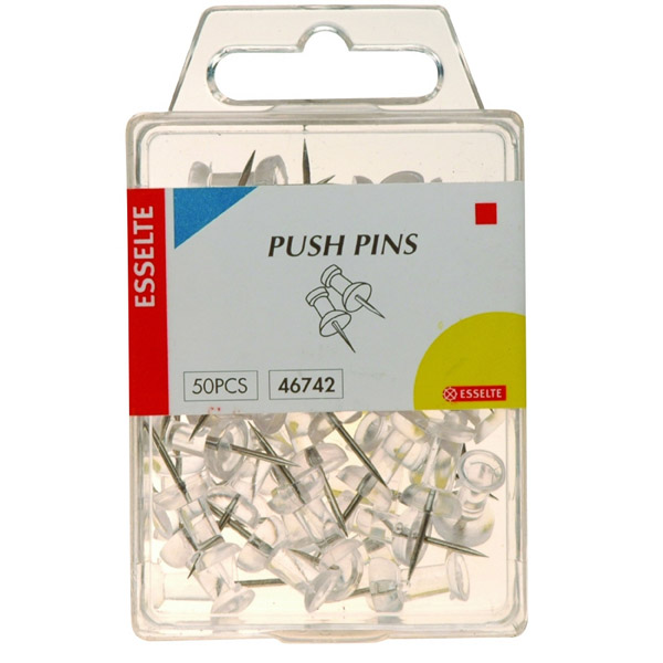 Push Pin Esselte Clear Pkt50