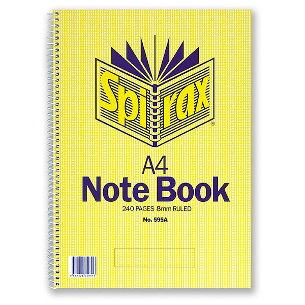Notebook A4 Spirax 595A 240 Page Spiral (FS)