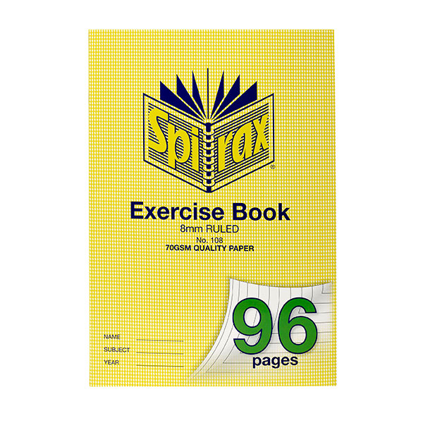 Exercise Book Spirax A4 96 Page 8mm