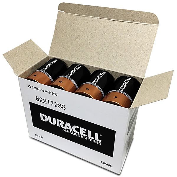 Battery Coppertop Duracell D Bx12 (FS)