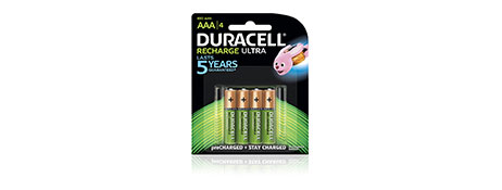 Battery Rechargeable Duracell Ultra AAA Pkt4 (FS)