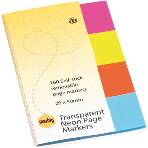 Page Markers Marbig 20x50mm Assorted (FS)