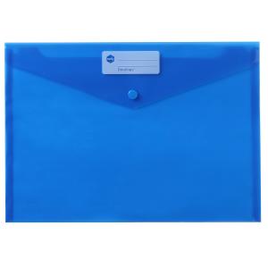 Document Wallet A4 With Button Blue - Ziggies Educational Supplies