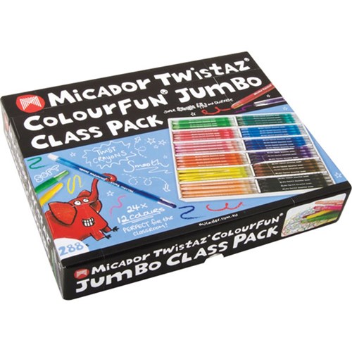 Crayons Micador Twistaz Colourfun Jumbo Class Pack 288 (FS)