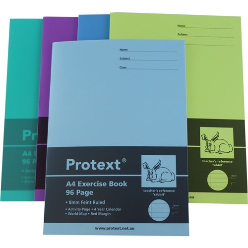 Exercise Book A4 96 Page Protext With PP Cover 8mm Ruled