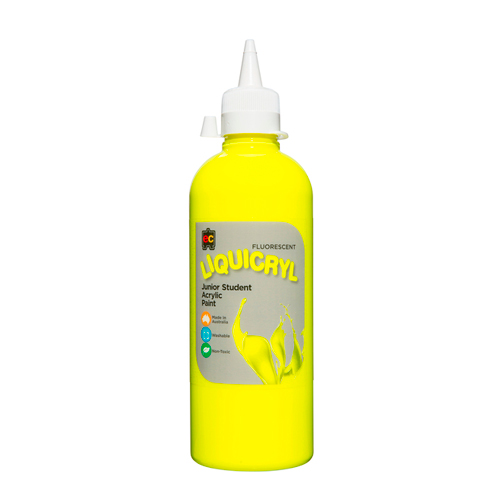 EC Liquicryl Acrylic Paint 500mL - Fluoro Yellow (FS)