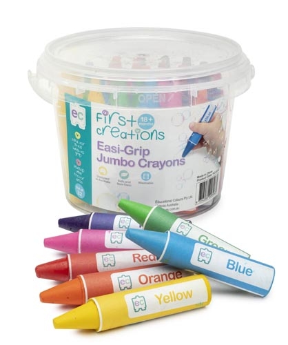 First Creations Easi-Grip Jumbo Crayons Tub 32
