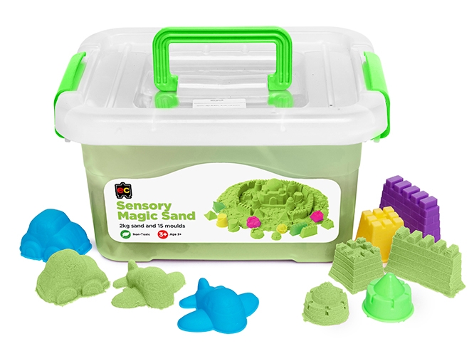 Sensory Magic Sand 2kg - Green (with moulds)