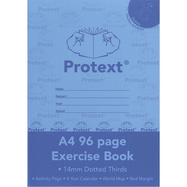 Exercise Book Protext A4 96 Page 14mm Dotted Thirds - Goanna (FS)