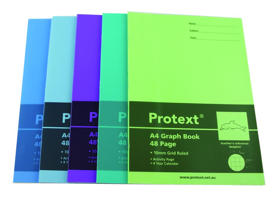 Graph Book Protext A4 48 Page 10mm Grid - Dolphin