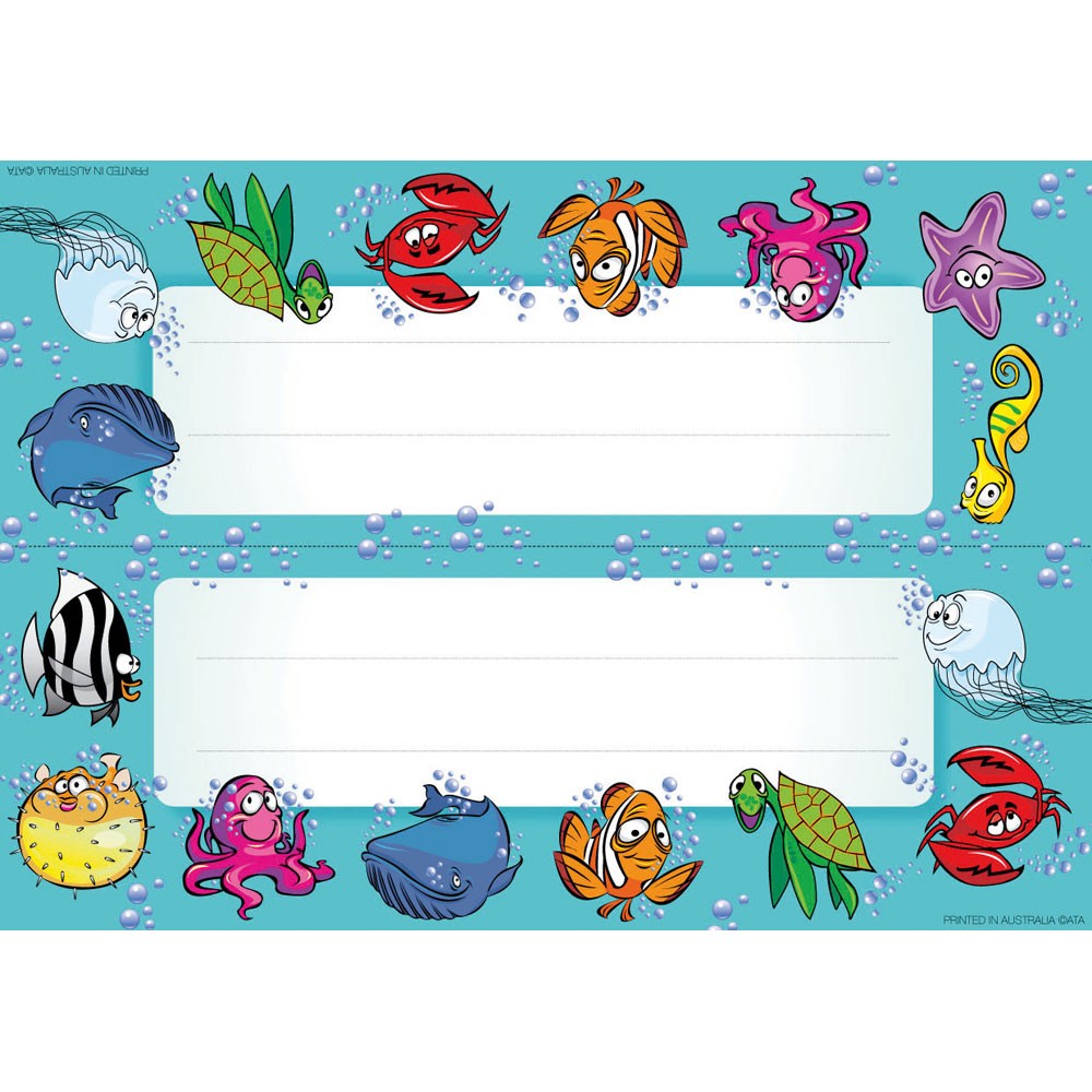 Sea Creatures Name Plates CARD Pack 35
