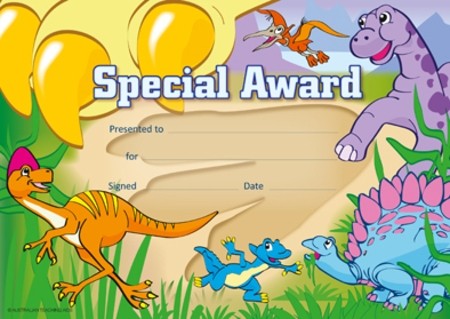 Special Award Dinosaurs Merit Certificates Pack 35