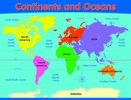 Continents & Oceans Chart