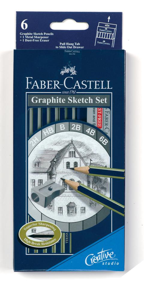 Pencil Graphite Goldfaber Set 6 2H-6B With Eraser/Sharpener (FS)
