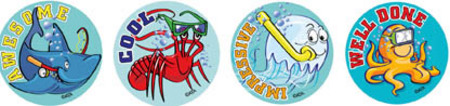 Sea Creatures Merit Stickers Pack 96