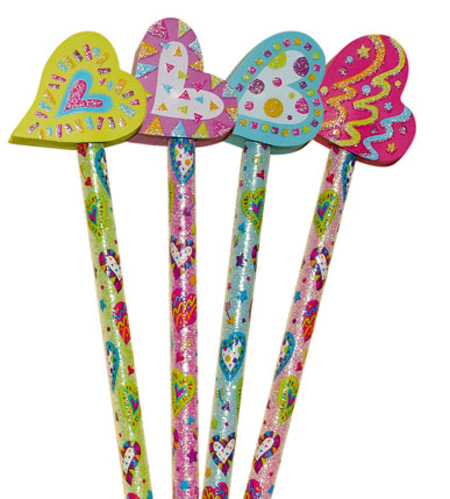 Hearts Pencil Toppers Pack 6