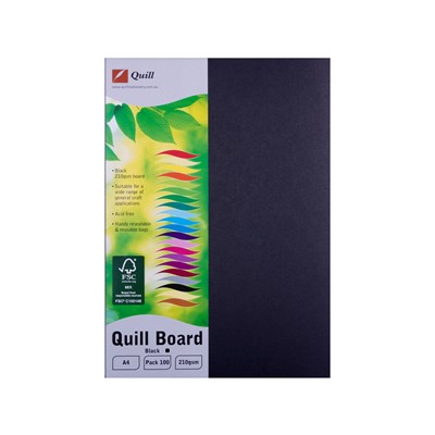 Quill Board 210GSM A4 Pack 100 Black (FS)