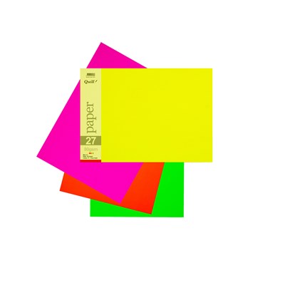 Coloured Paper Quill A3 80gsm Fluoro Assorted 4 Colour Pkt150 (FS)