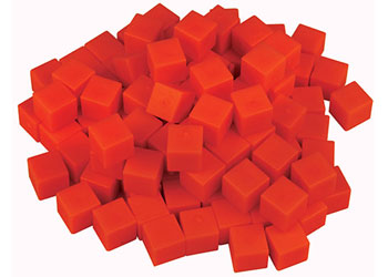 Base Ten MAB Units Plastic Red – Set of 100