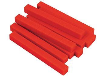 Base Ten MAB Longs Plastic Red – 10 pieces