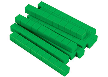 Base Ten MAB Longs Plastic Green 10x1x1cm – Set of 10